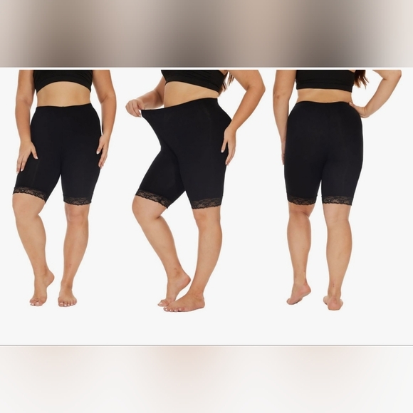 Splash Plus Black Stretch Lace Trim Thigh Shapewear One Size Fits Most - Picture 1 of 8